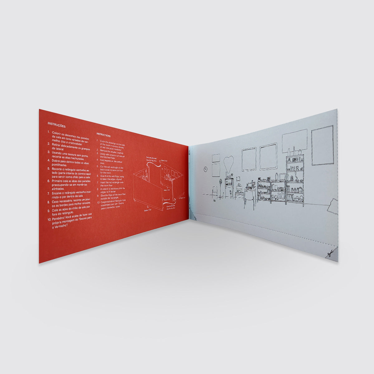 Livro de colorir e montar Desvio para o vermelho