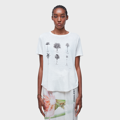 T-shirt Linen Osklen Inhotim Palmeiras Fem