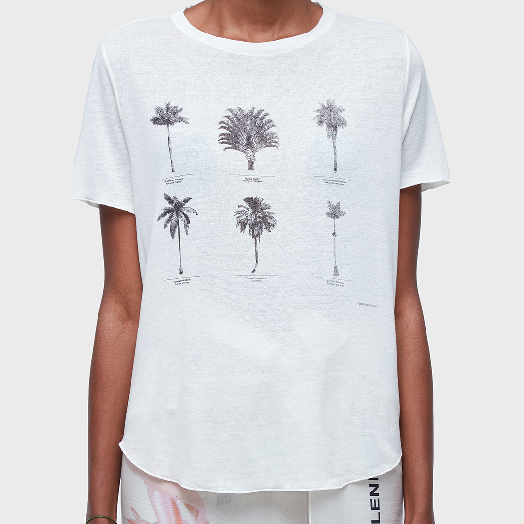 T-shirt Linen Osklen Inhotim Palmeiras Fem