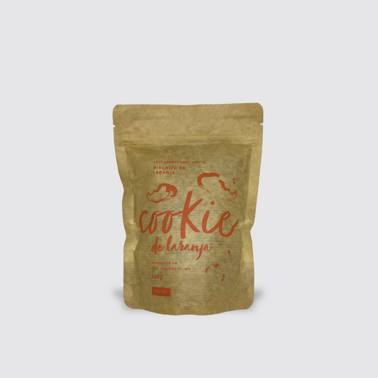 Cookie de laranja no pacote